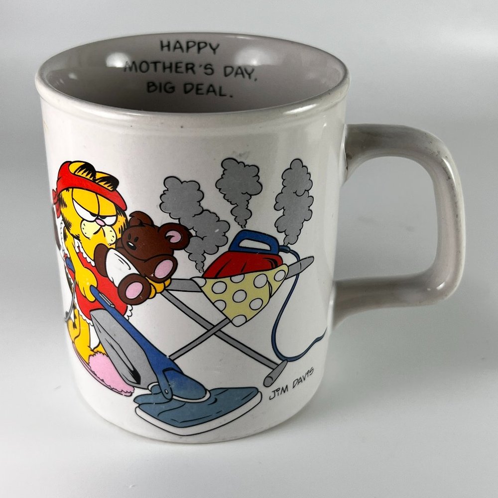 Vtg Garfield Coffee Cup Mug Mother's Day Big Deal Multicolor Collectible 70s